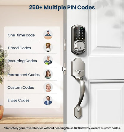 Veise VE06-H Smart Front Door Lock Set, App Control, Keyless Entry Deadbolt - Image 3