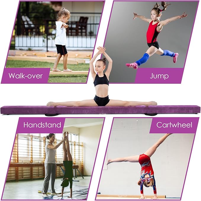 Giantex 7FT/8FT/9FT Balance Beam, Folding Gymnastics Beam w/Carry Handles - Image 7