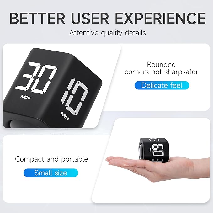 Productivity Timer 1, 60 Minutes Preset, Desk Cube Timer - Image 4