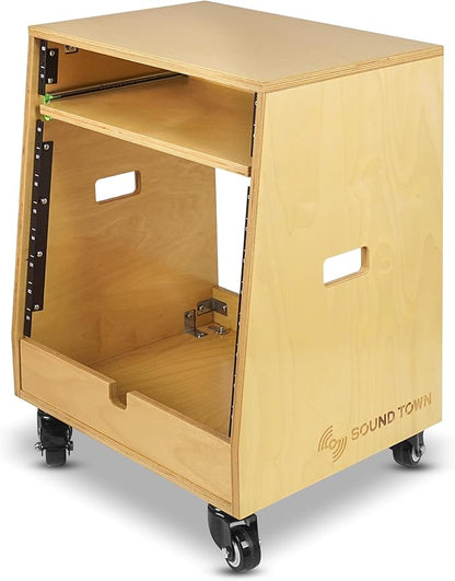 Sound Town DIY Slanted 10U Studio Rack, - Image 3