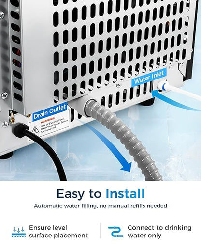 Commercial Ice Maker with Water Pump, Built-in Undercounter Ice Maker with - Image 5