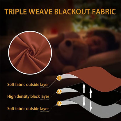 KOUFALL Burnt Orange Fall Blackout Curtains - Image 8