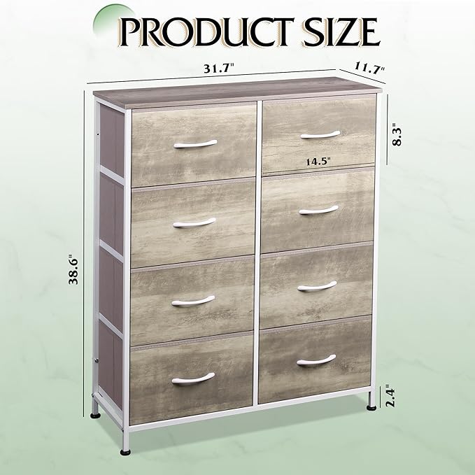 WLIVE Fabric Dresser for Bedroom, Tall Dresser - Image 3