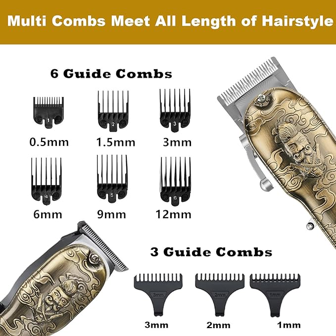 RESUXI Mens Hair Clippers and Trimmers Set, Professional Cordless Barber - Image 4