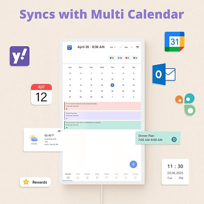 Digital Calendar 32 Inch Touch Screen, Electronic Wall & Desk Calendar Chore - Image 3