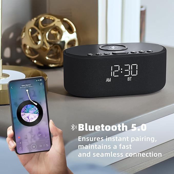 Sound Machine Alarm Clock for Bedrooms: Bluetooth 10W Stereo Sound Speaker - Image 8
