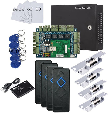 MENGQI-CONTROL TCP/IP 4 Door Entry Access Control Panel Kit Electric Strike by MENGQI-CONTROL