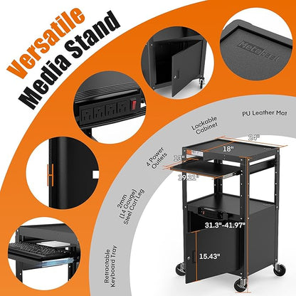 Steel Large AV Cart with Extra Storage - Image 7