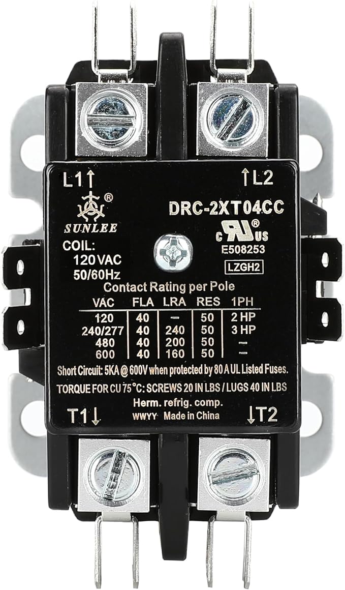 SunLee 2 Pole 40 Amp contactor 120v Coil UL 2 Pole Lighting Load 50 AMP - Image 3