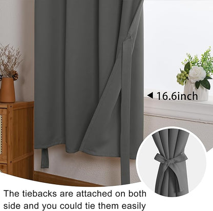 JIUZHEN Short Curtains Kitchen Half Window Blackout Curtains - Image 6