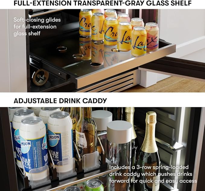 Zephyr 24" Wine Fridge & Beverage Refrigerator Single Zone Under Counter - Image 5