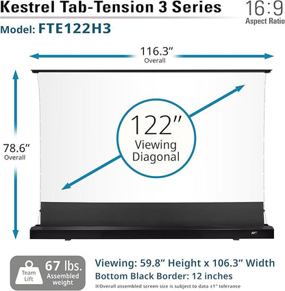 Elite Screens Kestrel Tab-Tension 3 CineWhite, 122 inch 16:9 Aspect Ratio - Image 7