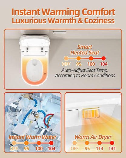 Luoware Smart Toilet with Bidet Built in, Luxury One Piece Elongated Bidet - Image 4