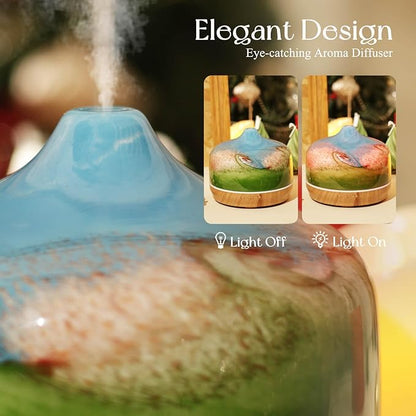 Porseme 500ml Glass Essential Oil Diffuser Aromatherapy Ultrasonic Cool Mist - Image 7