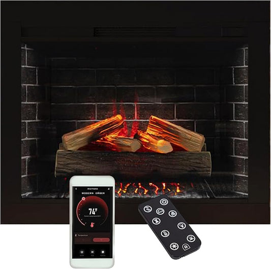 Modern Ember Uptown 33" Smart Electric Fireplace Insert by ModernEmber