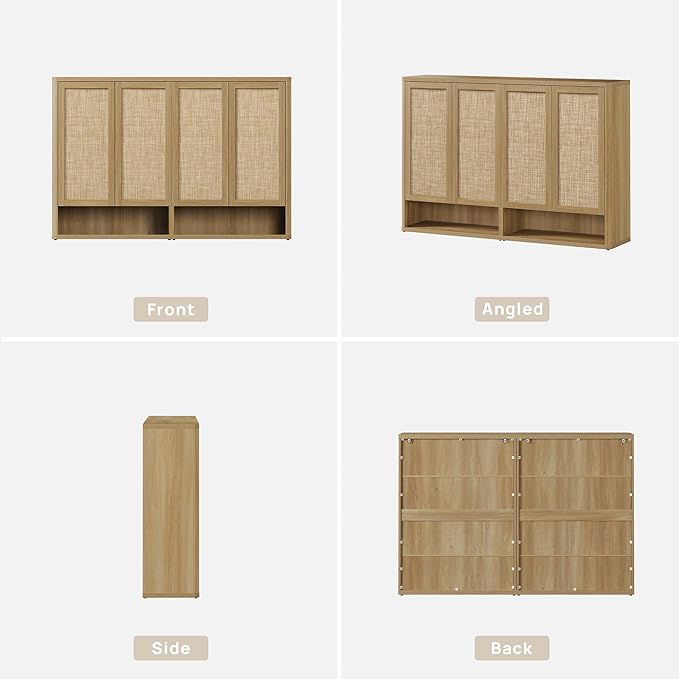 SICOTAS Rattan Shoe Storage Cabinet - Image 9