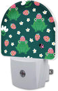 sndheke Strawberry Frogs with Daisies Flowers Night Light Plug into Wall by sndheke