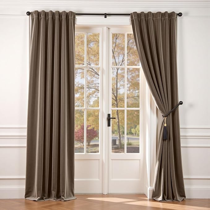 Lazzzy Velvet Blackout Curtains Thermal Insulated Room Window Drapes Super Soft by Lazzzy