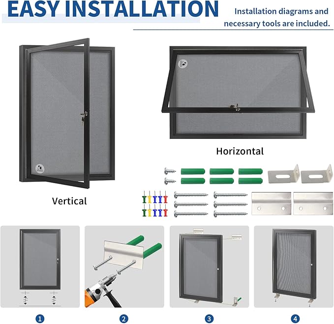 Outdoor Weatherproof Enclosed Fabric Bulletin Board, Noticeboard Case - Image 5