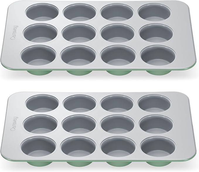 Caraway Non-Stick Ceramic 12-Cup Muffin Pan Duo by Caraway