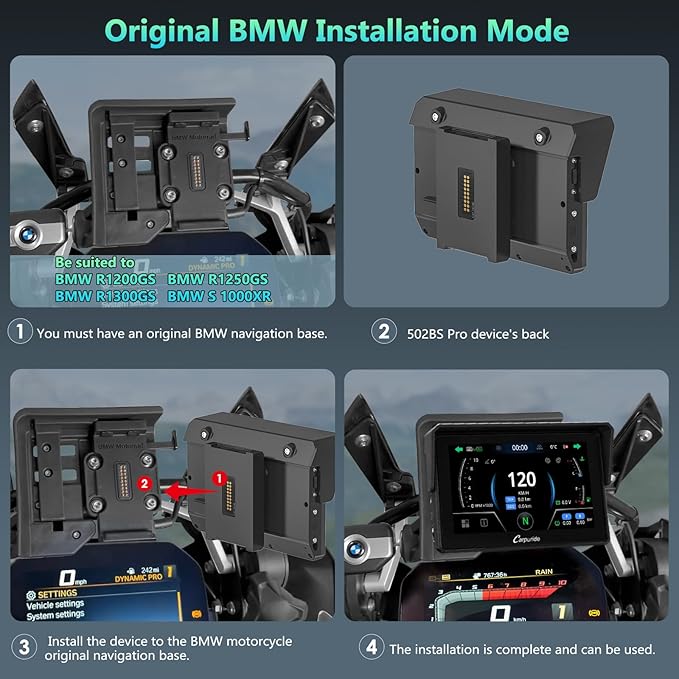 CARPURIDE W502BS PRO for BMW Motorcycle CarPlay & Android Auto Dual Bluetooth - Image 5