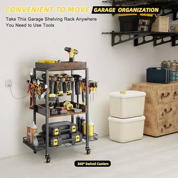 Olakee Power Tool Organizer Garage Storage Organization Shelving Tool Holder - Image 7