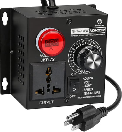 AC Variable Speed Controller, 120V~220V 15A 4000W SCR Voltage Controller by SDRGEEK