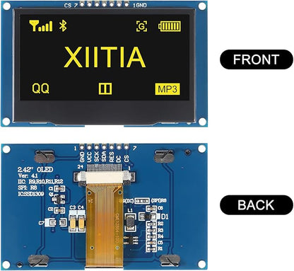 XIITIA 2pcs 2.42 inch 128x64 OLED LCD Display Module SSD1309 7 Pin SPI/IIC I2C - Image 2