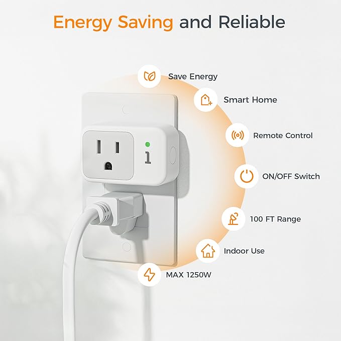 Remote Control Outlet, TESSAN Electrical Light Switch, Plug in Wall Plug - Image 7