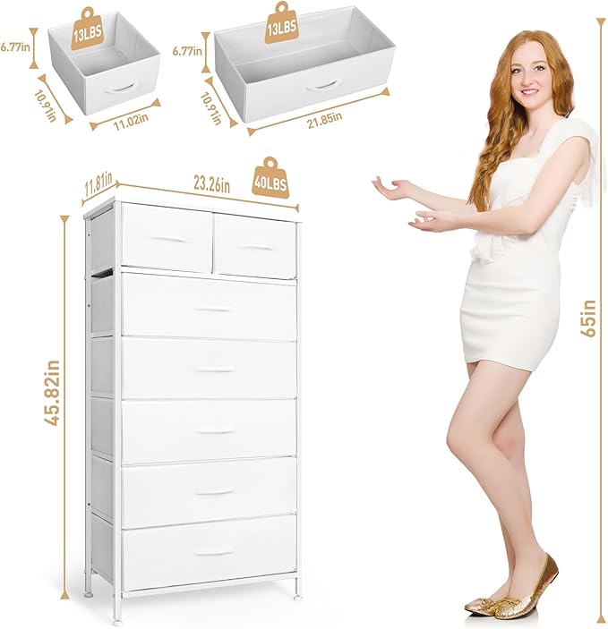 Mifuro Tall Dresser for Bedroom, Vertical Storage Organizer Tower - Image 3
