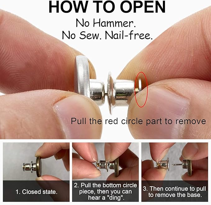TOOVREN Upgraded 8 Sets Button Pins - Image 5