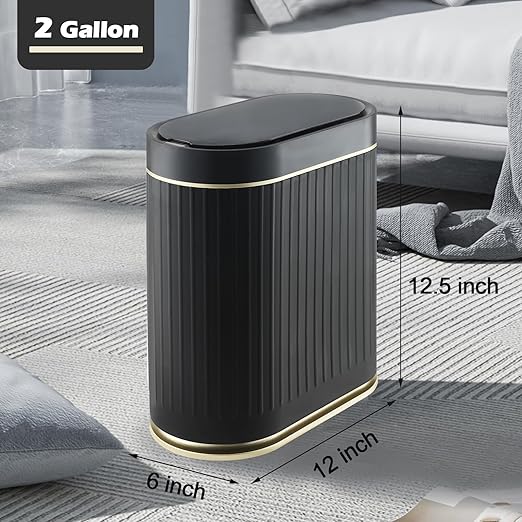Bathroom Sensor Trash Can with Lid Automatic 2 Gallon Small Sensor Garbage Bin - Image 2