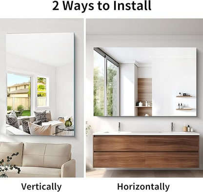 CILIBER Frameless Mirror, 60x40 Bathroom Mirrors - Image 6