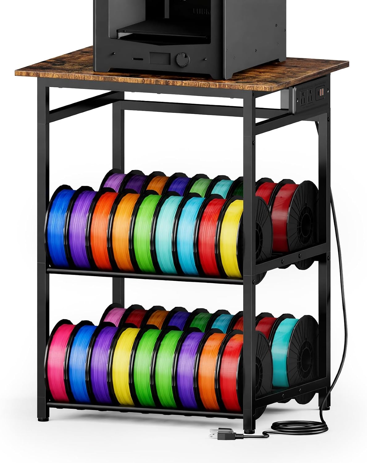3D Printer Stand with Filament Storage - Heavy Duty Metal 3D Printer Table wi...