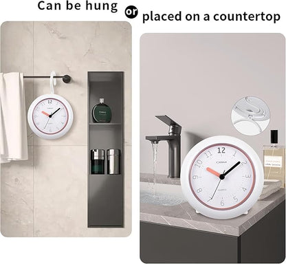 OSTAR Waterproof Bathroom Shower Clock, Analog Quartz Clock Hanging Stand Dual - Image 2