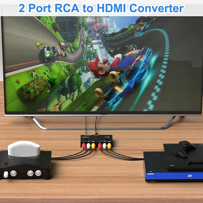 RuiPuo 2 Port RCA/AV to HDMI Converter Adapter Support 16:9/4:3 - Image 6