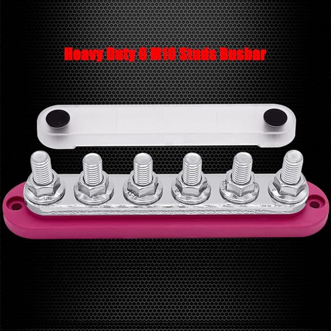6 x M10 Studs Power Distribution Block Bus Bar 12V, Ampper 7" HD 300A Marine - Image 3