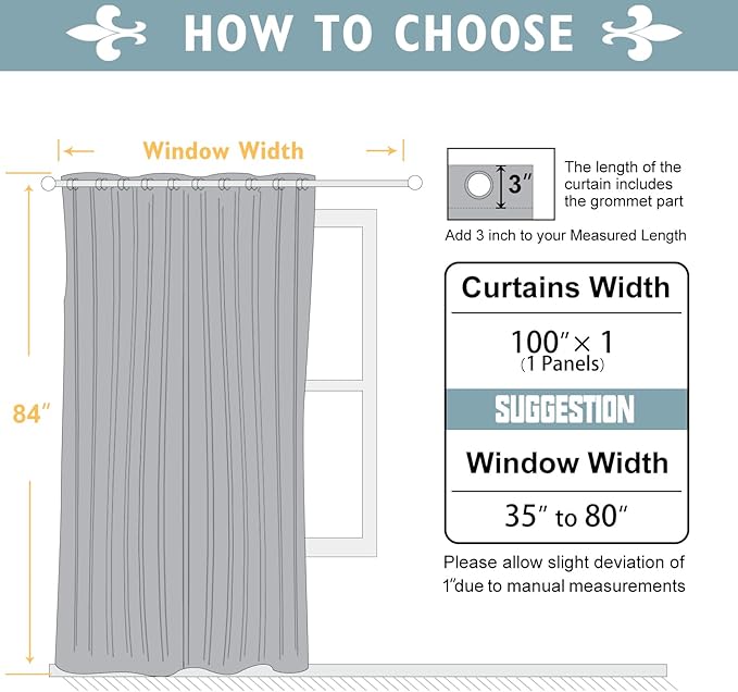 ChrisDowa Room Divider Curtain 84 Inches Long, Wide Blackout Sliding Door - Image 7