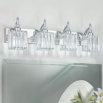 BBLLWJ Modern Bathroom Vanity Light 4-Light Chrome Crystal Light Fixtures Over - Image 6