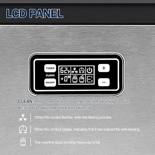 EUHOMY Commercial Ice Maker Machine, 200lbs Daily Output, Under Counter ice - Image 3