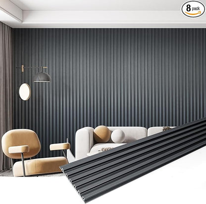 Art3dwallpanels Slat Wall Paneling, 8 Pack Fluted Textured Panel Wall Slats by Art3dwallpanels