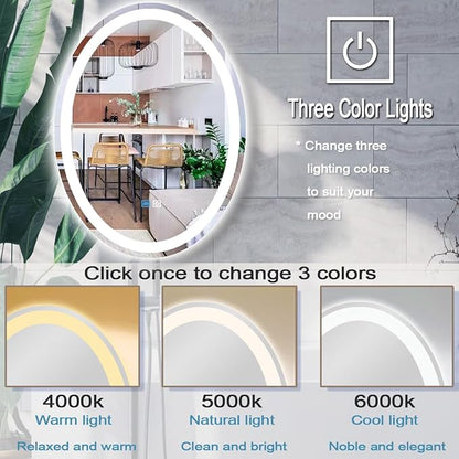 26 x 40 Inch Oval LED Vanity Mirror - Image 4