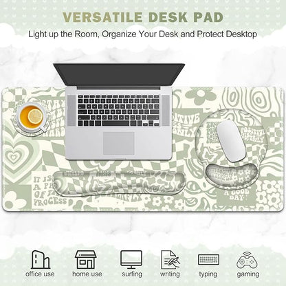 Large Desk Mat, Desk Pad Protector, XXL Mousepad + Keyboard Wrist Rest+Mouse - Image 8