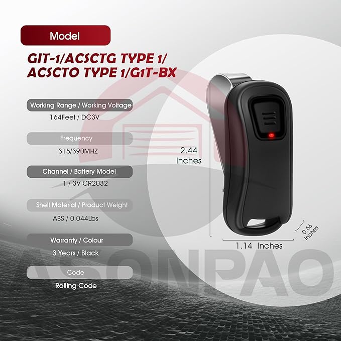 2X Genie Overhead Door Garage Door Opener Remote G1T-BX O1T-BX Intellicode - Image 7