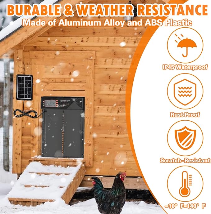 Automatic Chicken Coop Door Solar Powered, Aluminum Alloy Automatic Chicken Door - Image 6