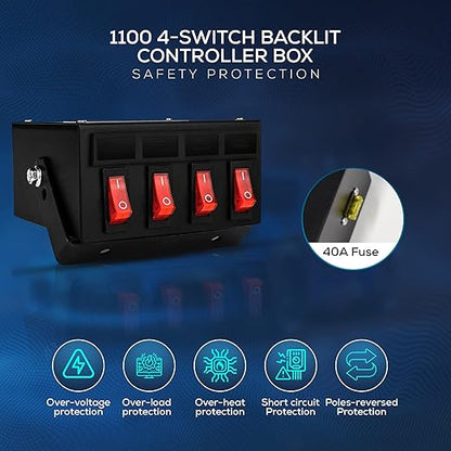 Ultra Bright Lightz 1100 4-Switch Backlit Controller Box | Emergency Vehicle - Image 6