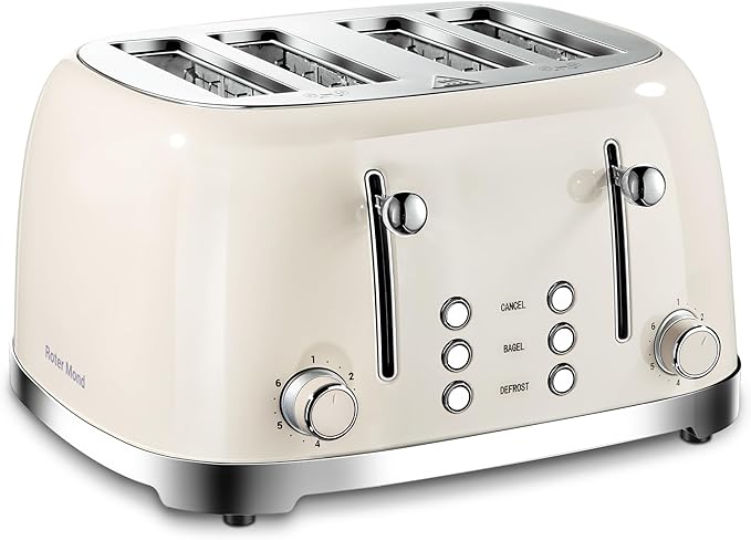 4 Slice Toaster Roter Mond Retro Stainless Steel by RoterMond