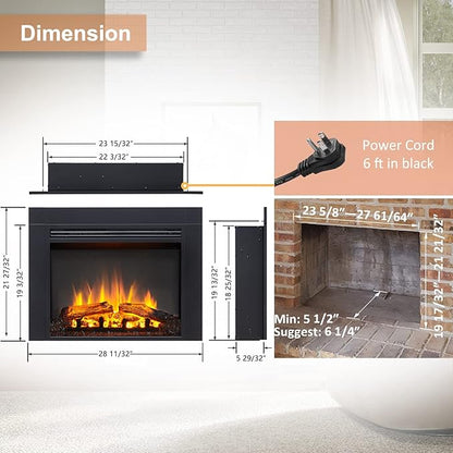 LegendFlame Jaden 28" W x 22" H Electric Fireplace Insert - Image 3