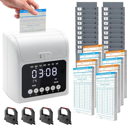 TooCust Time Clock Bundle for Small Business, Passcode Time Clock Punch Machine by TooCust