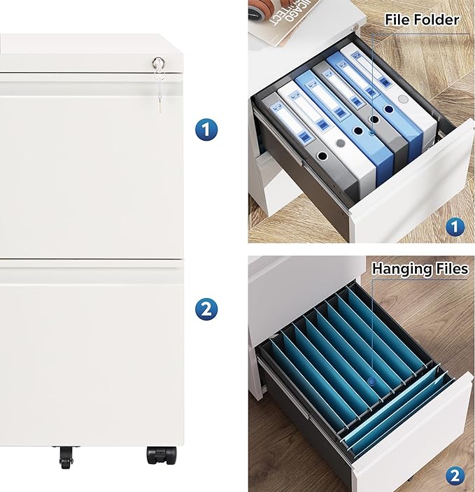 DEVAISE 2 Drawer Mobile File Cabinet - Image 4